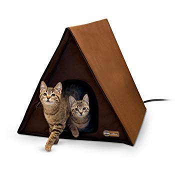 K&H Pet Products Outdoor Climatizado Multi-Kitty A-Frame Chocolate